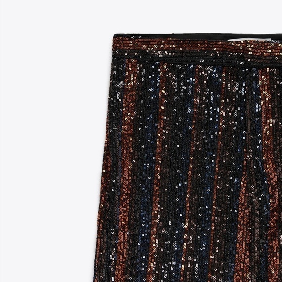 NWT Zara FLARED SEQUIN PANTS - Picture 3 of 4